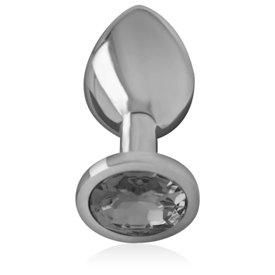 Plug anal cu cristal negru - Metal, Negru, Mărime S