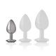 Plug anal cu cristal negru - Metal, Negru, Mărime S