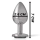 Plug anal cu cristal negru - Metal, Negru, Mărime S