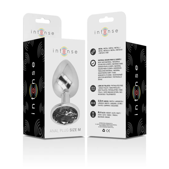 Plug anal Diamond Jewel - Detalii albastre, Mărime M