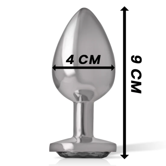 Plug anal Diamond Jewel - Metal, Negru, Mărime L