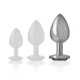 Plug anal Diamond Jewel - Metal, Negru, Mărime L