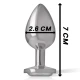 Plug anal - Cristal Argintiu, Argintiu, Mărime S