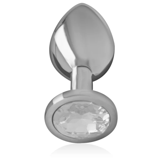 INTENSE - Plug Anal din Aluminiu, Metal, Argintiu, Cristal Argintiu, Mărimea L