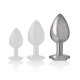 INTENSE - Plug Anal din Aluminiu, Metal, Argintiu, Cristal Argintiu, Mărimea L