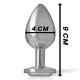 INTENSE - Plug Anal din Aluminiu, Metal, Argintiu, Cristal Argintiu, Mărimea L