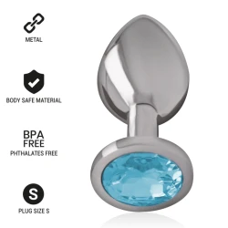 INTENSE - Plug anal din metal, Aliaj aluminiu, Albastru, Dimensiune S