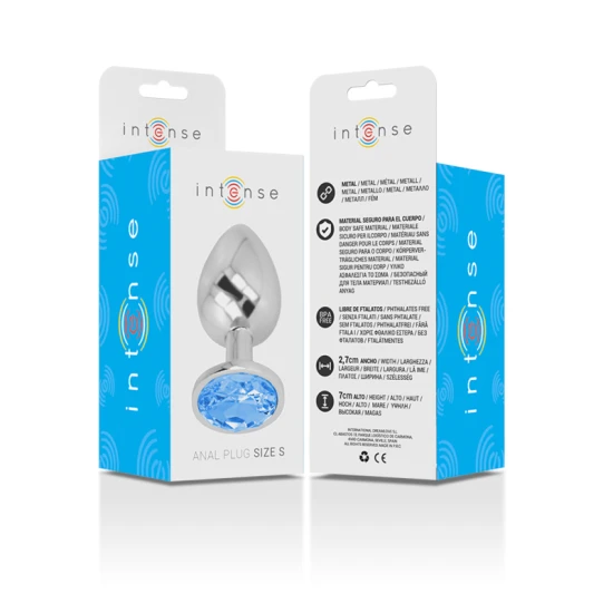 INTENSE - Plug anal din metal, Aliaj aluminiu, Albastru, Dimensiune S