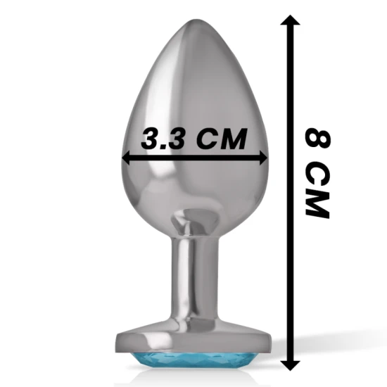 Plug anal Diamond Jewel - Detalii albastre, Mărime M