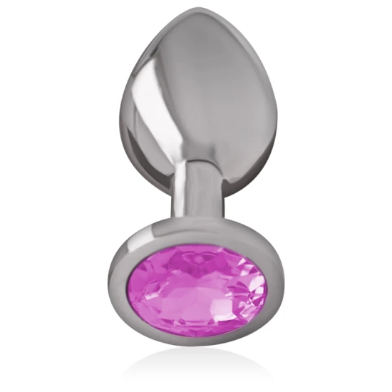 Plug Anal Intense - Cristal Roz, Metal, Mărime S
