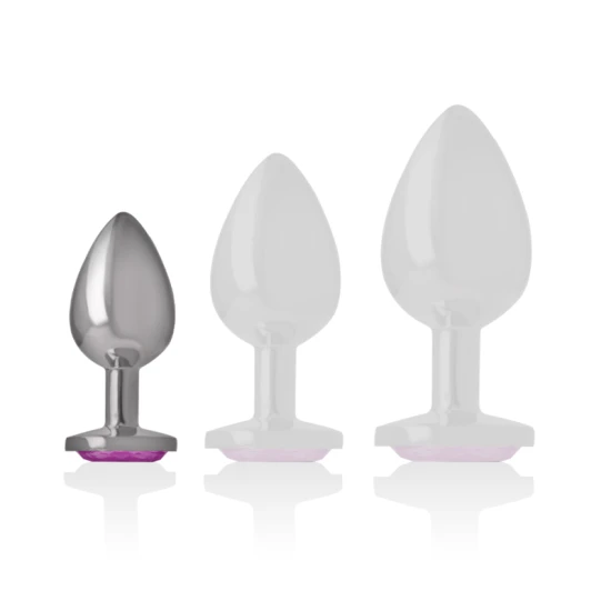 Plug Anal Intense - Cristal Roz, Metal, Mărime S