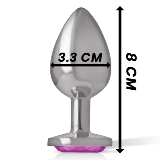 Plug anal cu cristal roz - Metal, Mărime M