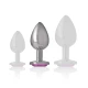 Plug anal cu cristal roz - Metal, Mărime M