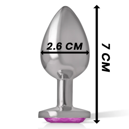 Plug Anal Intense - Cristal Roz, Metal, Mărime S
