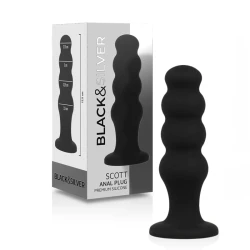 Black & Silver - Scott Premium - Dop anal din silicon, Negru