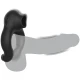 BLACK & SILVER - Inel vibrator din silicon, 3 motoare, reincarcabil, Negru
