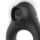 BLACK & SILVER - Inel vibrator din silicon, 3 motoare, reincarcabil, Negru