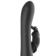 Iepure stimulator cu silicon, reîncărcabil, Negru/Argintiu