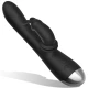Iepure stimulator cu silicon, reîncărcabil, Negru/Argintiu