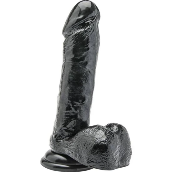 DILDO REALIST - MODEL CU BILE, 18 CM, NEGRU