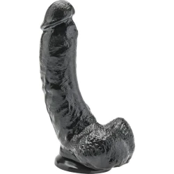 DILDO 20,5 CM CU BILE, Negru