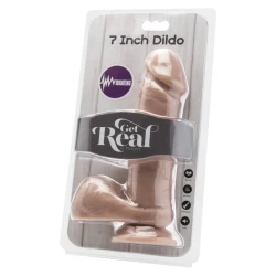 DILDO REALIST 18 CM CU VIBRATOR ȘI BILA, PIELE