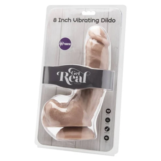 DILDO 20,5 CM CU BILE VIBRATOR ROZ