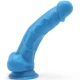 DILDO CU BILE, 19 CM, ALBASTRU