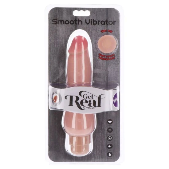 Vibrator DUAL DENSITY SMOOTH - Textură realistă, Culoare carne, Mărime medie.