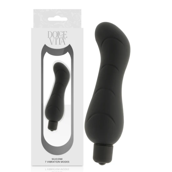 Vibrator G-Spot din silicon, Negru