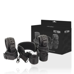 Set poziție master cu 4 cătușe cu căptușeală din neopren, Roz