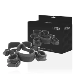 SUBMISIVĂ FETISH - Poziție cu picioarele deschise, cu căptușeală din neopren, cătușe