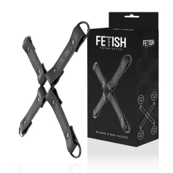 Cătușe Bondage din piele vegană, negru, ajustabile