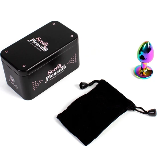 Plug Anal Metal Rainbow, Small 7 Cm, Curcubeu