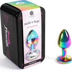 Plug Anal Metal Rainbow, Small 7 Cm, Curcubeu
