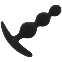 Rupert Anal Ball Chain, 10 cm, Negru/Argintiu