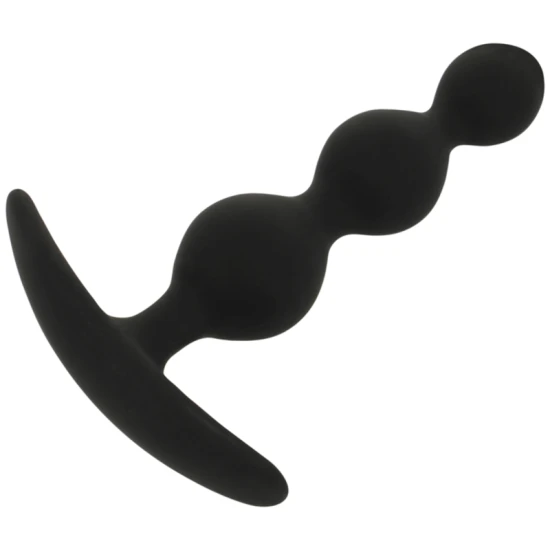 Rupert Anal Ball Chain, 10 cm, Negru/Argintiu