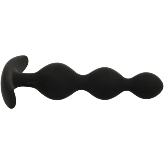 Rupert Anal Ball Chain, 10 cm, Negru/Argintiu