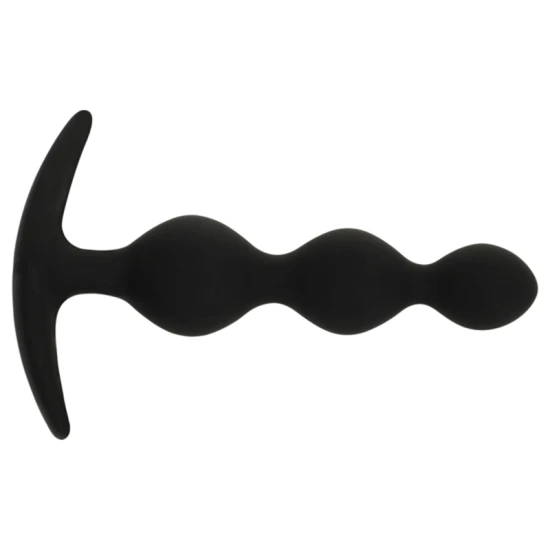Rupert Anal Ball Chain, 10 cm, Negru/Argintiu