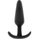 Plug anal din silicon, negru-argintiu, mâner mic