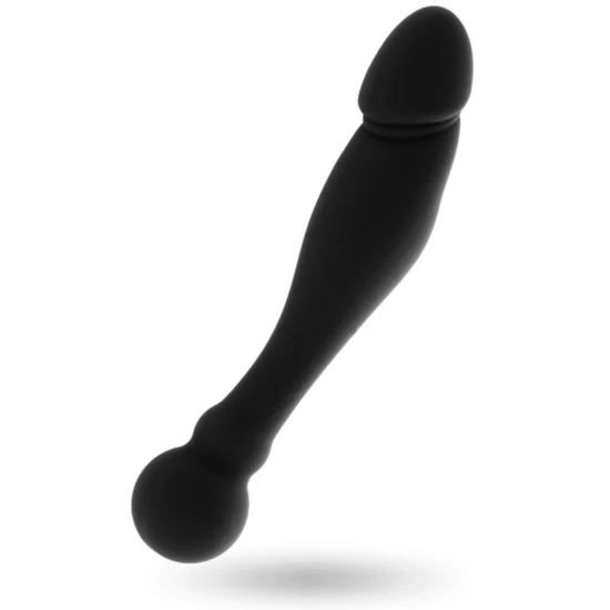 NEGRU ȘI ARGINTIU - DILDO STIMULATOR KARL G-POINT, 18 CM