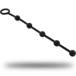 KORG ANAL ROZARU DIN SILICON, NEGRU-ARGINTIU, 21 CM