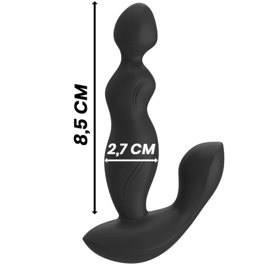 COR A ANAL PLUG - SILICON - CU TELECOMANDĂ, Negru & Argintiu