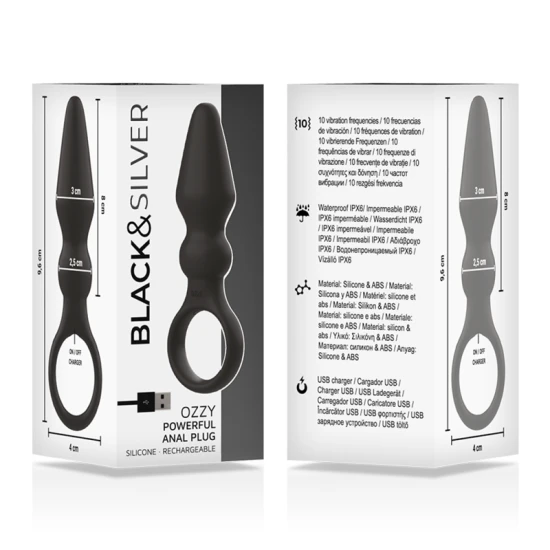 NEGRU & ARGINTIU - OZZY Plug anal din silicon puternic, Roz