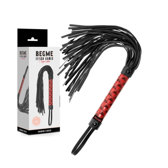 BEGME - Ediție Roșie, Flogger din piele vegan,