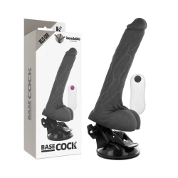 Jucărie sexuală realistă articulabilă cu telecomandă prin cablu, TPE, negru, 18.5 x 4 cm