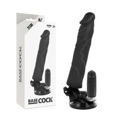 Vibrator penis realist cu telecomandă, negru, 21x4 cm