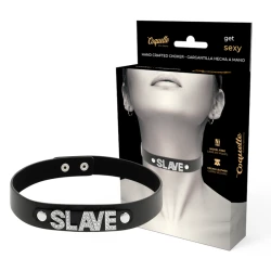 Choker din piele vegană, Negru