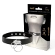 Choker tip inel dublu din piele vegană, Negru