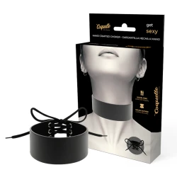 Choker din piele vegană, Negru